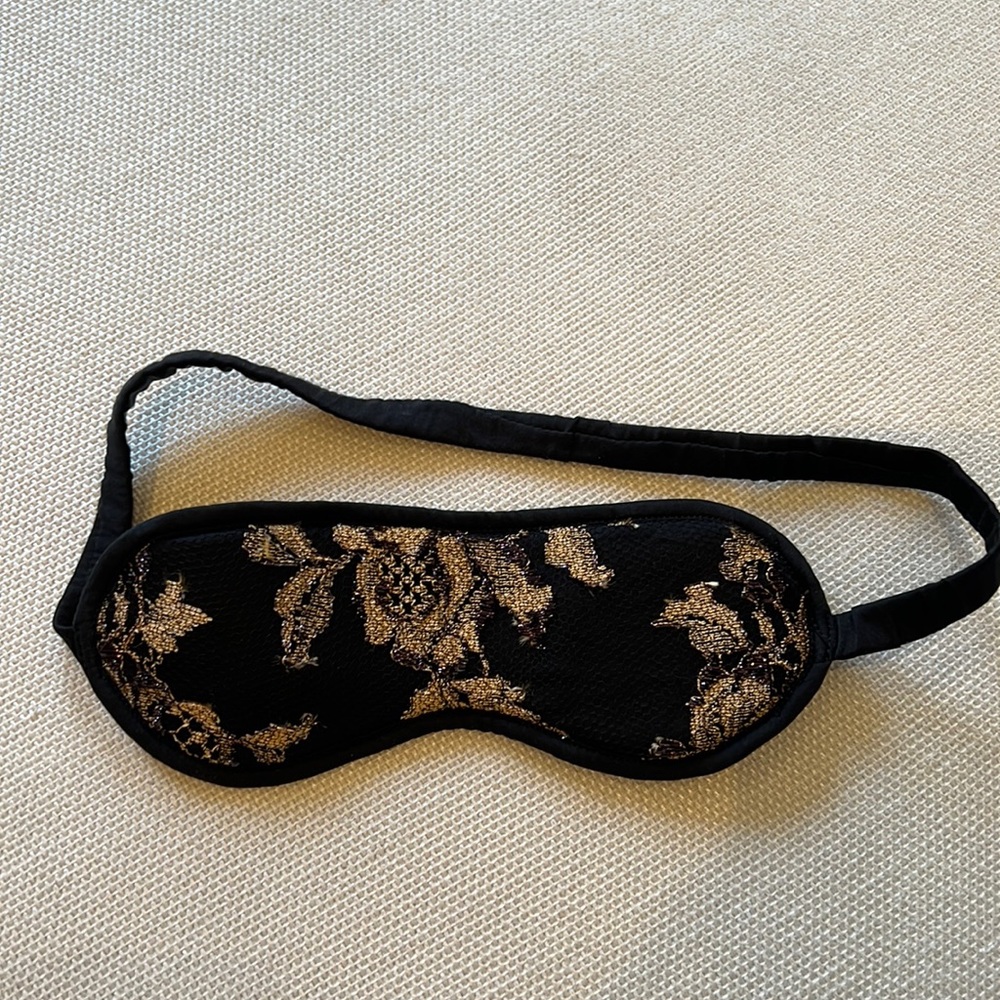 Black and gold lace Coco de america blindfold / sleepmask